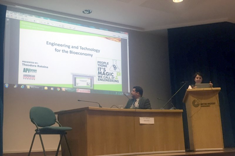 Theodora Retsina presenting API Europe at Greek Bioeconomy Forum Thessaloniki