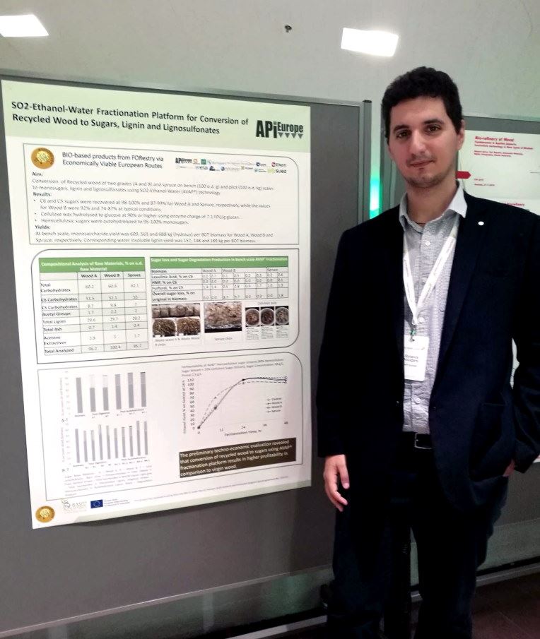 Stylianos Voulgaris presenting poster at FTP Annual Conference 2019 in Helsinki